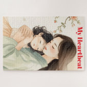 "Mijn Hartslag" Moeder en Kind Waterverf Legpuzzel (Horizontaal)