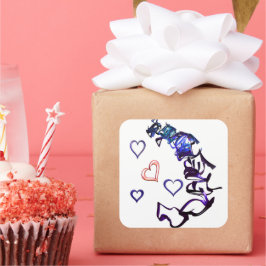 Mijn hartsticker loskoppelen vierkante sticker