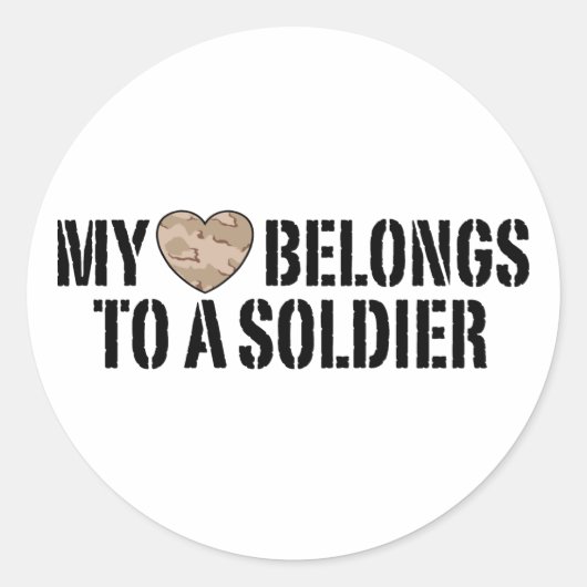 Mijn Heart Soldier Ronde Sticker (Voorkant)
