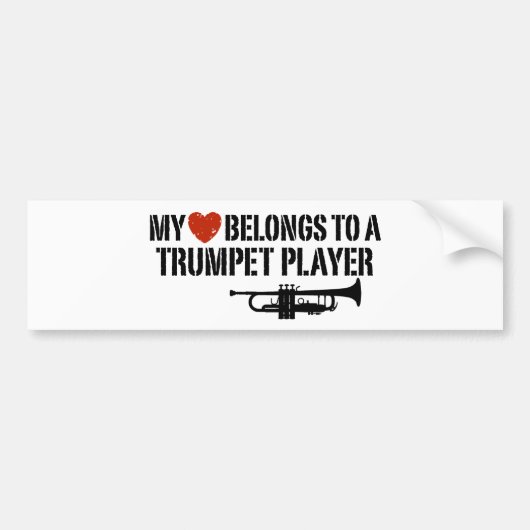 Mijn Heart Trumpet Player Bumpersticker (Voorkant)