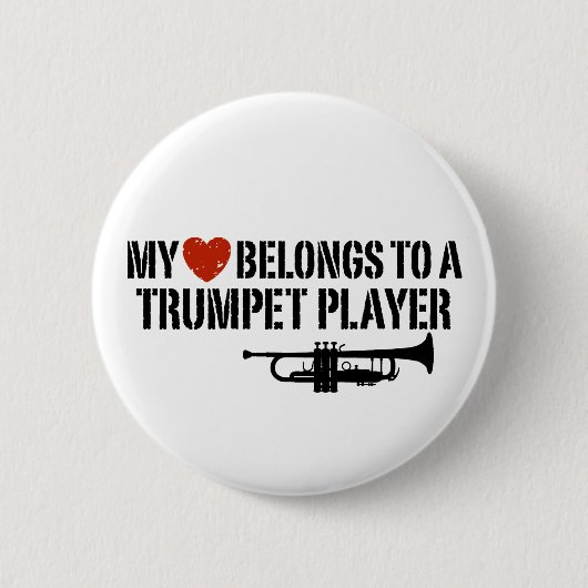 Mijn Heart Trumpet Player Ronde Button 5,7 Cm (Voorkant)