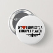 Mijn Heart Trumpet Player Ronde Button 5,7 Cm (Voorkant /achterkant)