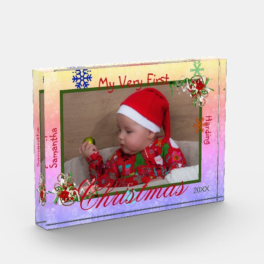 Mijn heel eerste kerst baby gepersonaliseerd fotoblokken (Links)