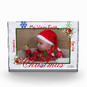 Mijn heel eerste kerst baby jongetje gepersonalise fotoblokken (Voorkant)