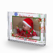 Mijn heel eerste kerst baby jongetje gepersonalise fotoblokken (Rechts)