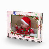 Mijn heel eerste kerst babymeisje gepersonaliseerd fotoblokken (Rechts)