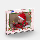 Mijn heel eerste kerst babymeisje gepersonaliseerd fotoblokken (Links)