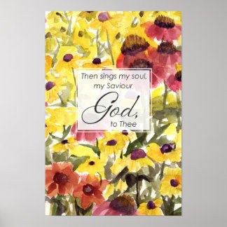 Mijn Heiland God Tot U Lied Christelijke Bloemen Poster
