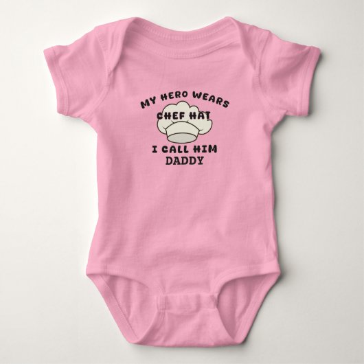 Mijn held draagt een kookmuts, ik noem hem papa Gr Romper (Voorkant)
