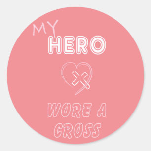 Mijn held droeg een kruisstickers Jezus christen Ronde Sticker