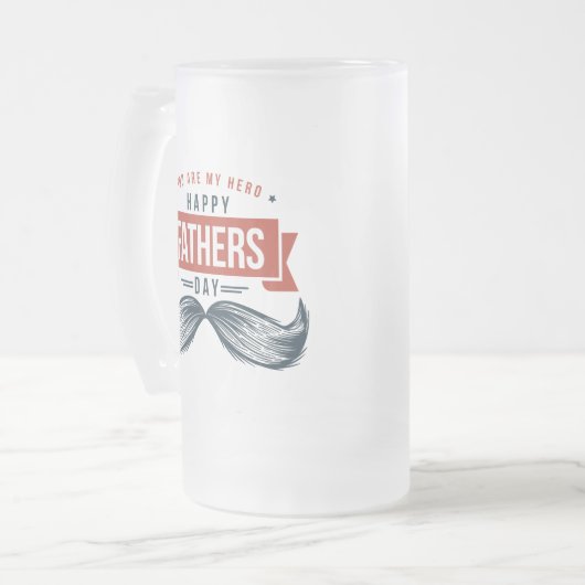 Mijn held Happy Vaderdag Matglas Bierpul (Voorkant links)