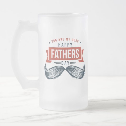 Mijn held Happy Vaderdag Matglas Bierpul (Links)