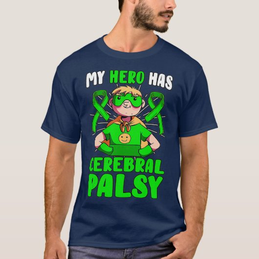 Mijn held heeft hersenverlamming patiënt CP groen T-shirt (Voorkant)
