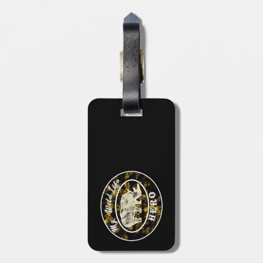 Mijn held in het wild bagagelabel (Achterkant verticaal)