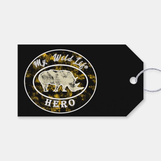 Mijn held in het wild cadeaulabel (Voorkant (Horizontaal))