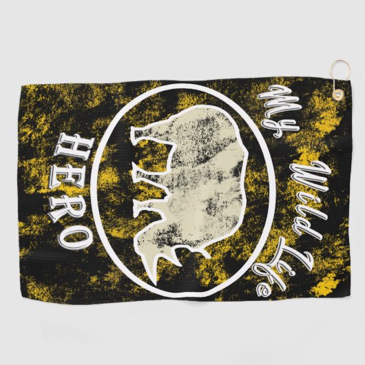 Mijn held in het wild golfhanddoek (Horizontaal)