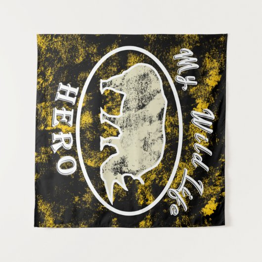 Mijn held in het wild wandkleed (Voorkant (horizontaal))