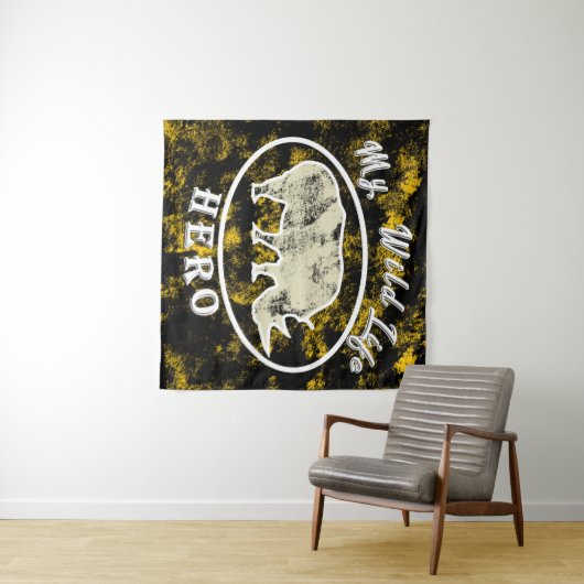 Mijn held in het wild wandkleed (In Situ (horizontaal))