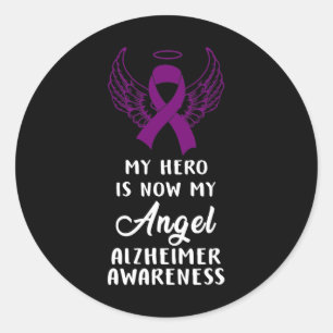 Mijn held is nu Angel Heimerheimer Awareness Costu Ronde Sticker