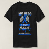 Mijn held is nu mijn engel - ALS bewustzijn T-shirt (Design voorkant)