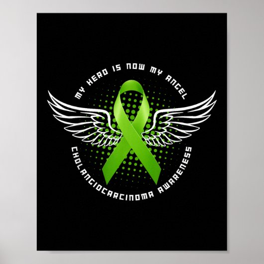 Mijn held is nu mijn engel cholangiocarcinoom poster (Voorkant)