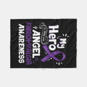 Mijn held is nu mijn engel fibromyalgie bewustzijn fleece deken (Voorkant (Horizontaal))