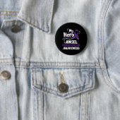 Mijn held is nu mijn engel fibromyalgie bewustzijn ronde button 5,7 cm (In situ)