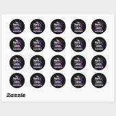 Mijn held is nu mijn engel fibromyalgie bewustzijn ronde sticker (Vel)