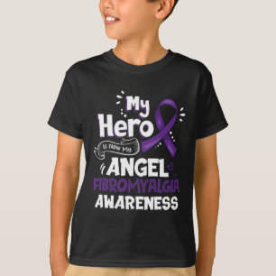 Mijn held is nu mijn engel fibromyalgie bewustzijn t-shirt