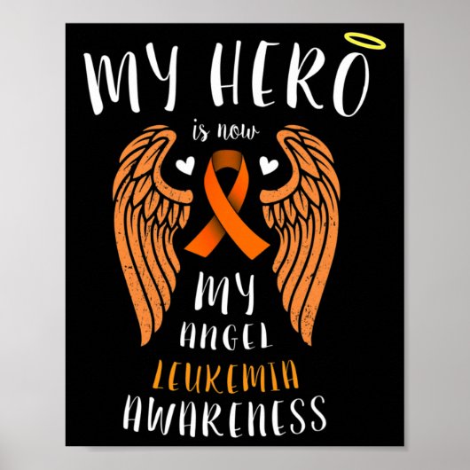 Mijn held is nu mijn engel - leukemie herinnering poster (Voorkant)