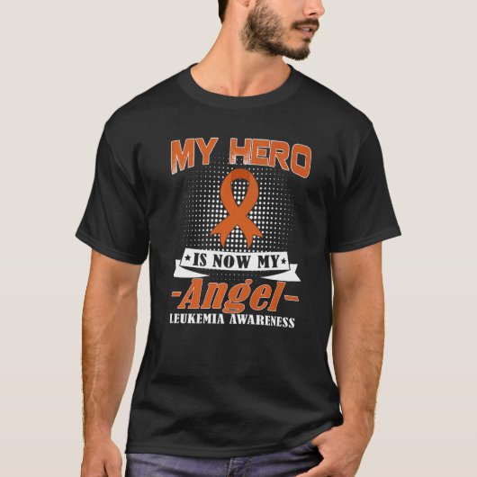 Mijn held is nu mijn engel Leukemiebewustzijn Maan T-shirt (Voorkant)