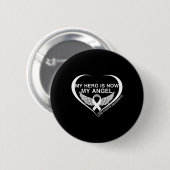 Mijn held is nu mijn engel longkankerbewustzijn ma ronde button 5,7 cm (Voorkant /achterkant)