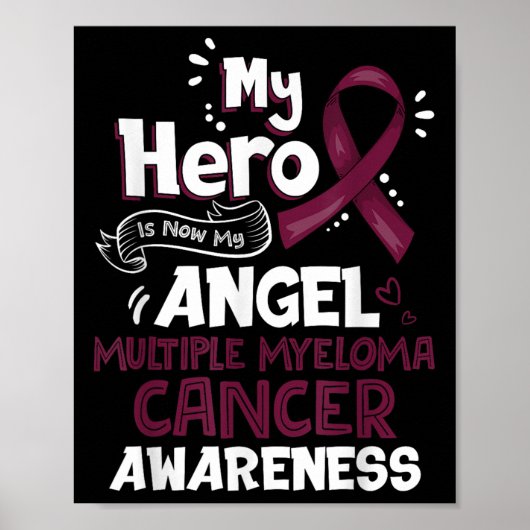 Mijn held is nu mijn engel multiple myeloma kanker poster (Voorkant)