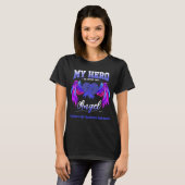 Mijn held is nu mijn engel rusteloze benen syndroo t-shirt (Voorkant volledig)