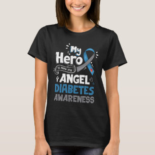 Mijn held is nu mijn engel t1d diabetes bewustzijn t-shirt