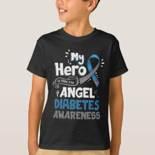 Mijn held is nu mijn engel t1d diabetes bewustzijn t-shirt