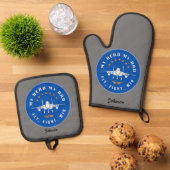 Mijn held Mijn vader Oven Mitt Ovenwant & Pannenlap Set (Top down)