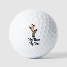 Mijn held, mijn vader - Vaderdag cadeau ontwerp Golfballen