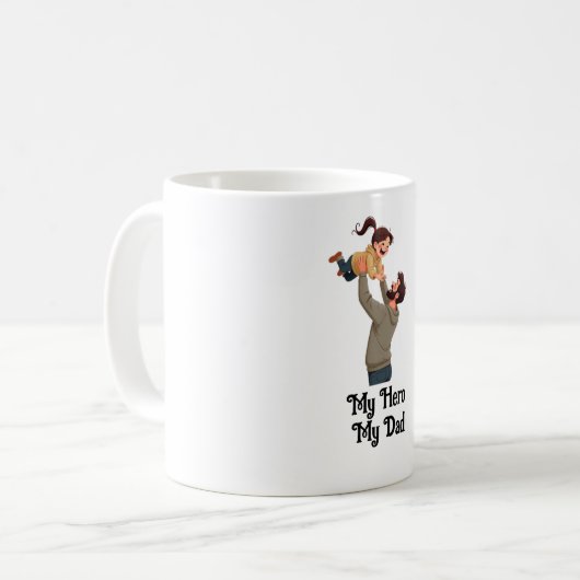 Mijn held, mijn vader - Vaderdag cadeau ontwerp Koffiemok (Voorkant links)