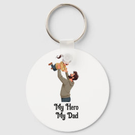 Mijn held, mijn vader - Vaderdag cadeau ontwerp Sleutelhanger