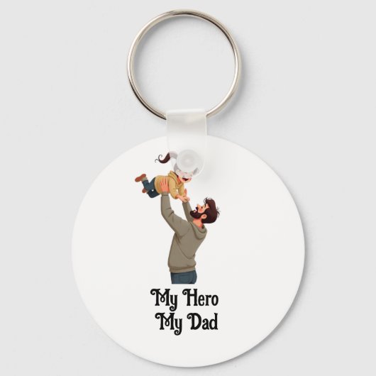Mijn held, mijn vader - Vaderdag cadeau ontwerp Sleutelhanger (Voorkant)