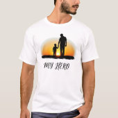 Mijn held papa | Vader en kind zonsondergang silho T-shirt (Voorkant)