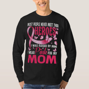 Mijn helden die ik roze Draag voor mijn moeder bor T-shirt