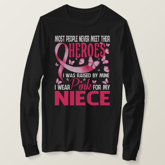 Mijn helden die ik roze Draag voor mijn NECE Breas T-shirt (Design voorkant)