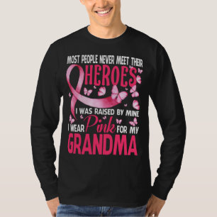 Mijn helden die ik roze Draag voor mijn oma borstk T-shirt