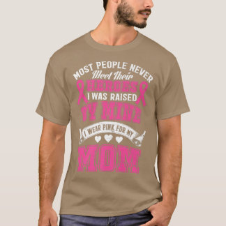 Mijn helden die ik roze voor mijn moeder borstkank t-shirt