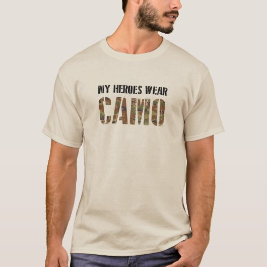 Mijn helden Draag Camo T-shirt (Voorkant)