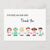 Mijn helden Draag Scrubs Bedankt Briefkaart (Voorkant)