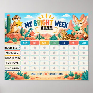 Mijn heldere week beloningsgrafiek poster