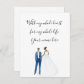 Mijn hele hart geïllustreerd zwart paar informatiekaartje (Voorkant / Achterkant)